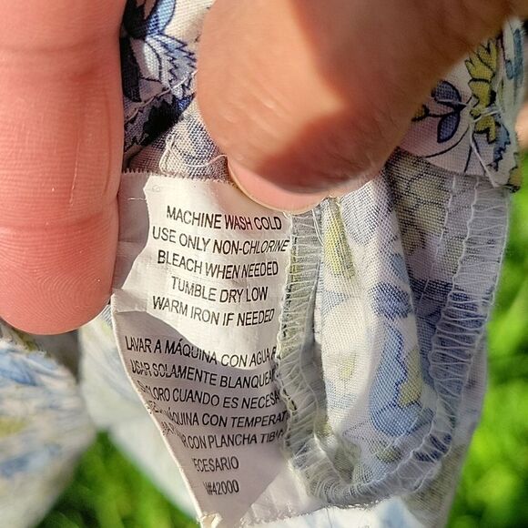 EUC Expressions50 Blue Floral Sleeveless Midi Dress Tones of Blue, Green, SZ 14 - Picture 10 of 16